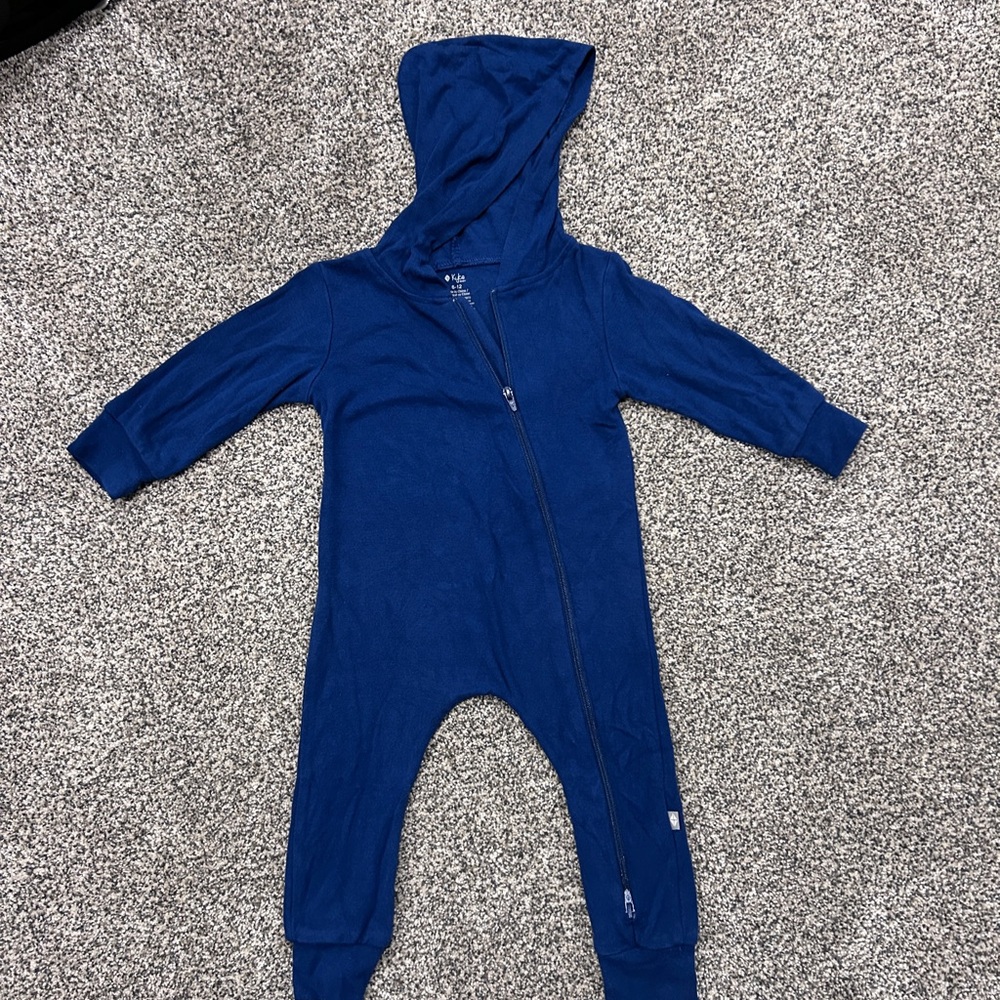 Kyte BABY Navy Hooded One-Piece Romper